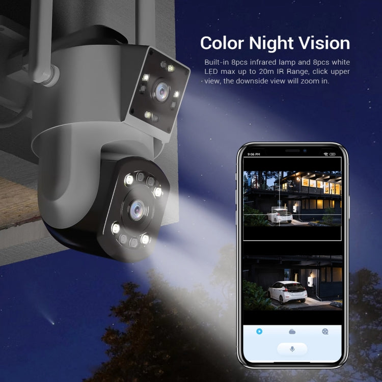 ESCAM PT210 2x3MP Dual Lens Dual Screen Monitor WiFi Camera Support Two-way Voice & Motion Detection & Cloud Storage, PT210 ESCAM PT210 2x3MP Dual Lens Dual Screen Monitor WiFi Camera Support Two-way Voice & Motion Detection & Cloud Storage, PT210